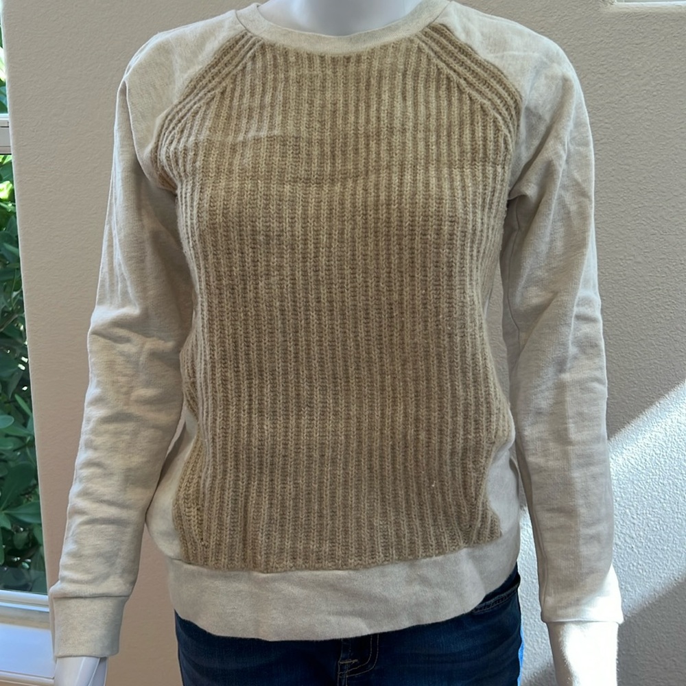 JCrew Wool Sweater/Cotton Sweatshirt (Size XXS)